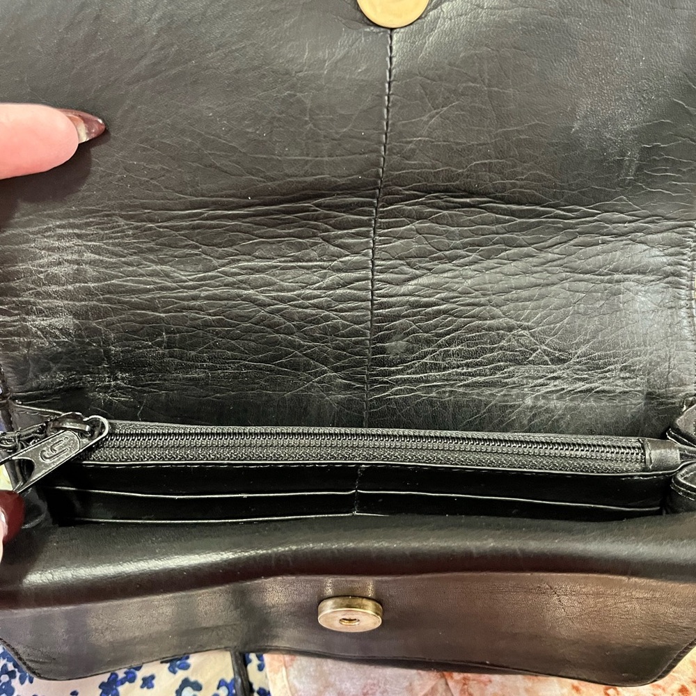 HOBO International Black Leather Crossbody Bag vintage envelope small purse - Picture 7 of 11